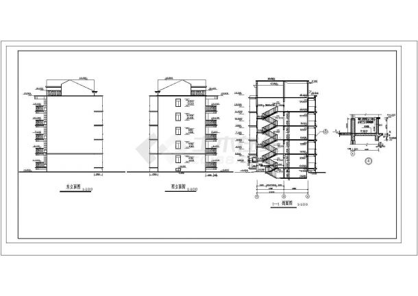 小区住宅楼全套CAD建筑设计施工图-图二