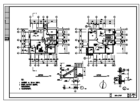 住宅设计_某三层简约风格新型农村住宅建筑施工cad图纸-图一