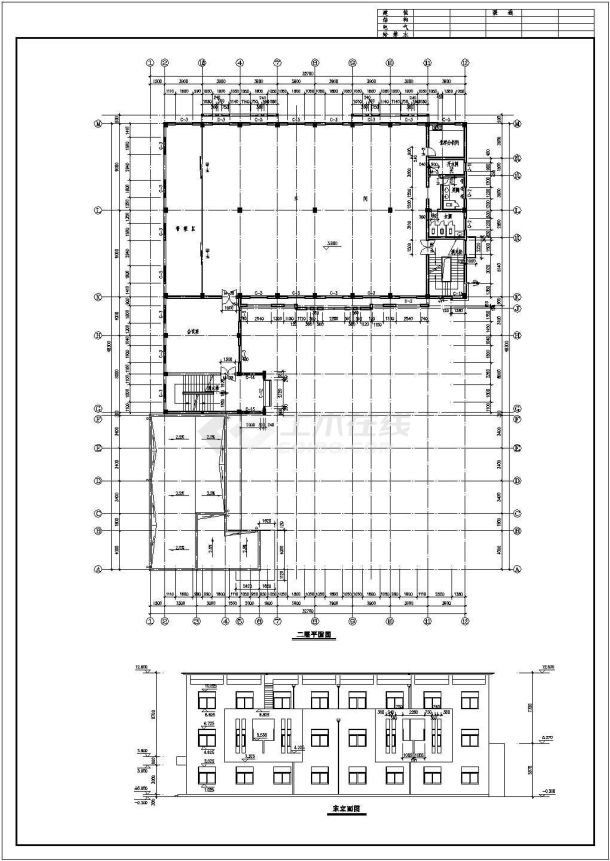 厂房设计_三层厂房建筑施工CAD图-图二