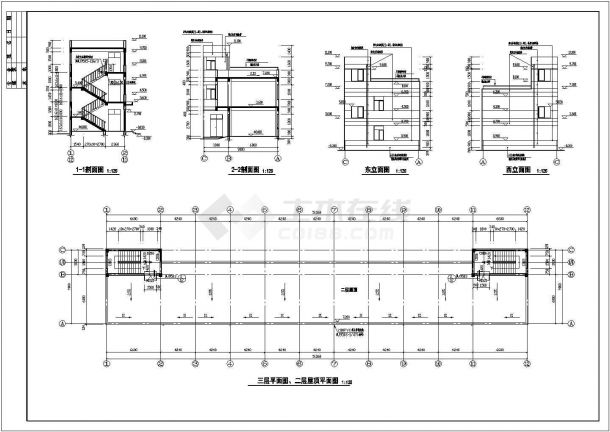 厂房设计_两层框架结构木业公司厂房建筑施工CAD图-图二