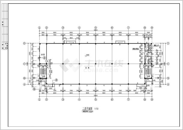 厂房设计_某两层厂房建筑施工CAD图-图二