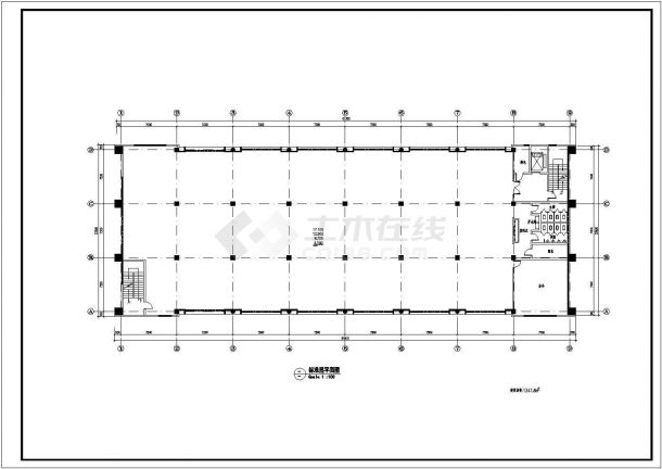 厂房设计_某五层厂房建筑设计方案CAD图-图一