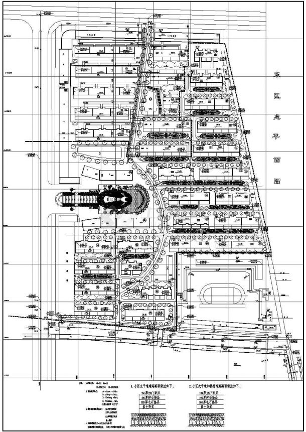 某花东小区规划CAD构造设计方案图-图一