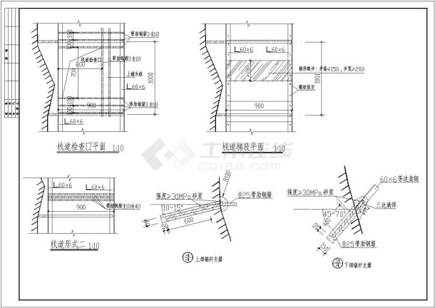 宜昌钢结构玻璃栈道全套施工cad图