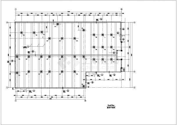 厂房设计_某单层轻钢结构装置生产厂房及装桶车间建施CAD图-图一