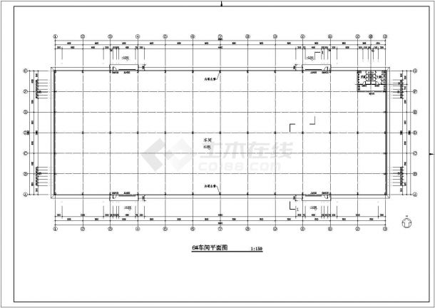 厂房设计_某单层工业厂房车间建筑方案设计CAD图-图二