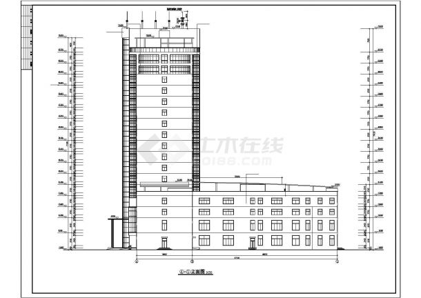 某十七层高层办公建筑设计方案CAD图纸-图二