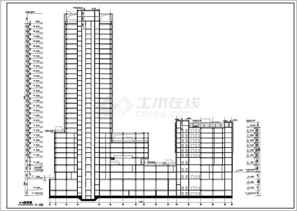 某二十九层办公楼建筑设计方案CAD图纸-图一