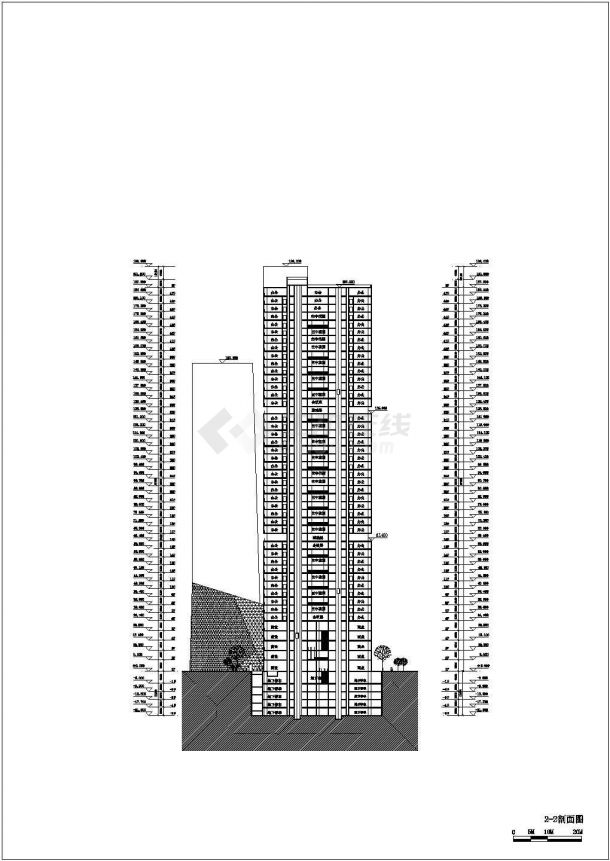 某超高层综合楼建筑设计方案CAD图纸-图一