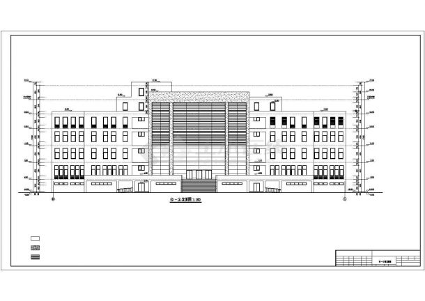 某学校五层行政办公楼建筑设计方案CAD图纸-图一