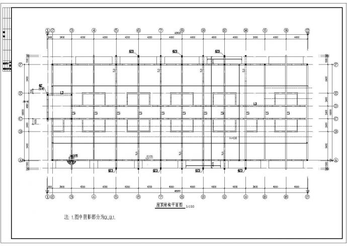 某城市大型有限公司五层砖混结构职工宿舍楼建筑及结构设计全套CAD图（含总平面图）_图1