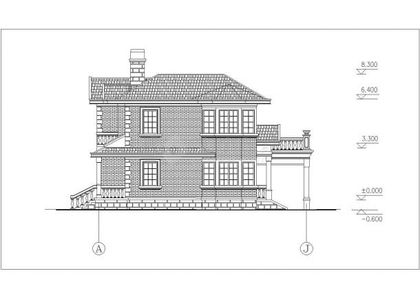 乌鲁木齐市某现代村镇250平米双层框混结构独栋别墅建筑设计CAD图纸-图一