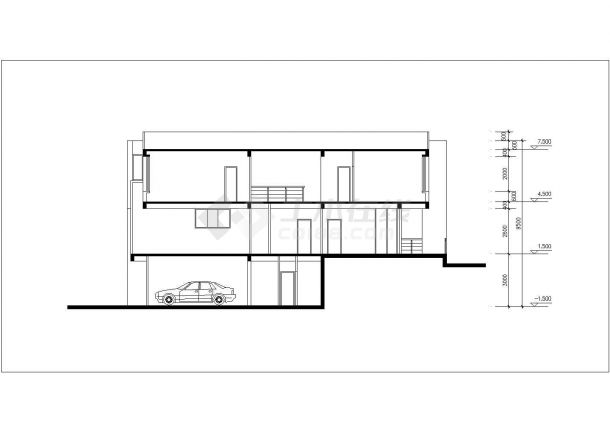 镇江市前锋村某2层砖混结构独栋别墅平立面设计CAD图纸（含地下室）-图一