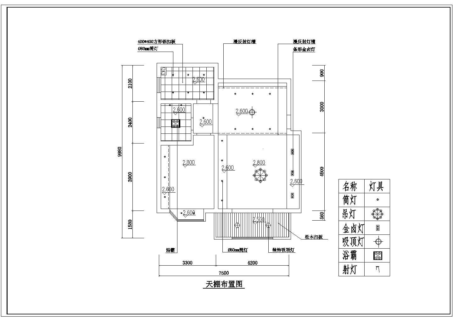 雅居乐房地产公司某市一室一厅小户型室内装修设计cad施工方案图