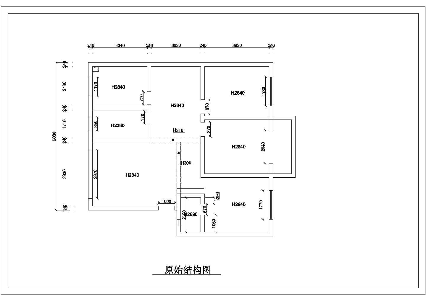 雅居乐装修公司一套三居室家居装修设计cad图纸