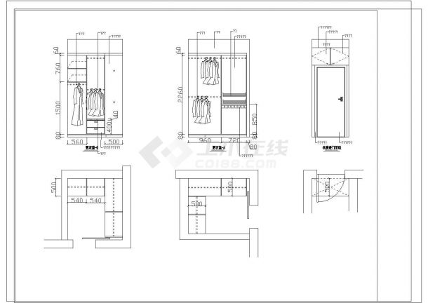 万科集团某地区一套四室住宅室内装修设计cad施工图-图二