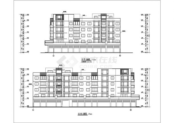 某城市6层L型混合户型住宅楼建筑工程设计CAD图（含平立剖、大样图）-图一