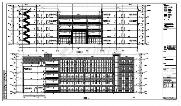 [四川]5层钢混框架结构大学教学楼建筑结构施工图（含效果图）-图一
