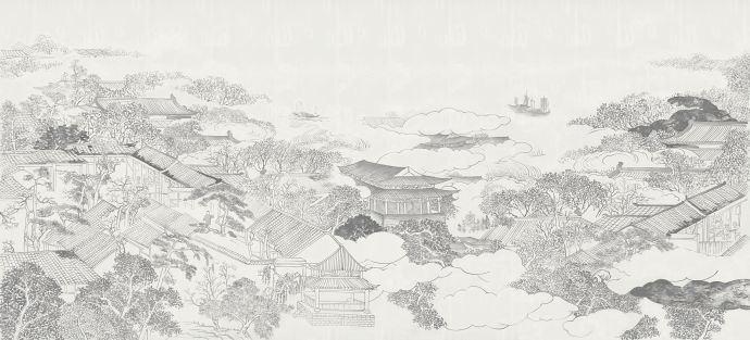 中式楼阁山水壁纸壁画 (41).jpeg_图1