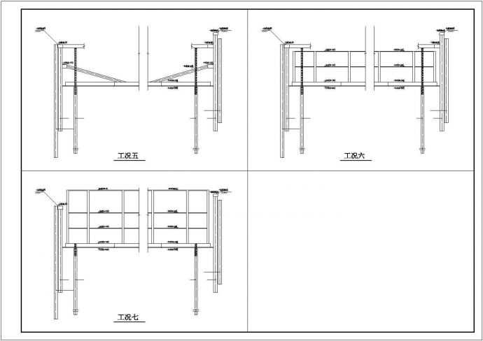 某地区16米深基坑排桩加环形支撑施工CAD图纸_图1