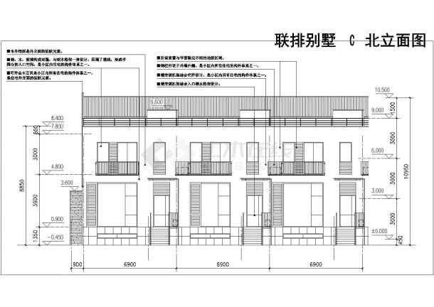 榆林市金凤村某三百平米三层砖混结构私人别墅全套建筑设计CAD图纸-图二
