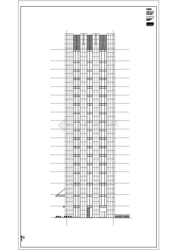 某地区综合楼高层建筑全套设计施工CAD图纸-图二