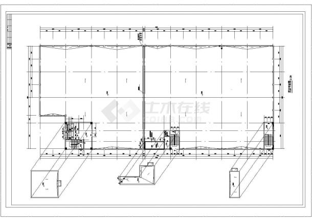 某工业区工厂建筑CAD设计详细平面图-图二