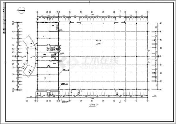 某工业厂区厂房方案CAD完整大样平面设计-图二