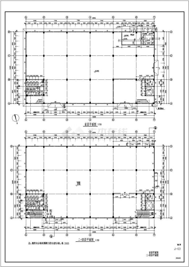 某工业厂房建筑CAD设计平面构造图纸-图二