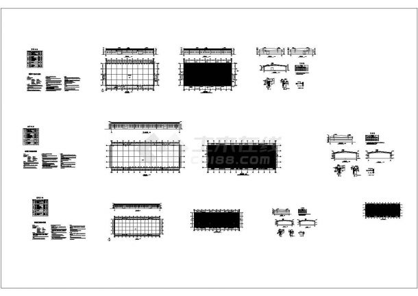  Detail drawing of CAD frame structure design of cement warehouse in an industrial zone - Figure 1