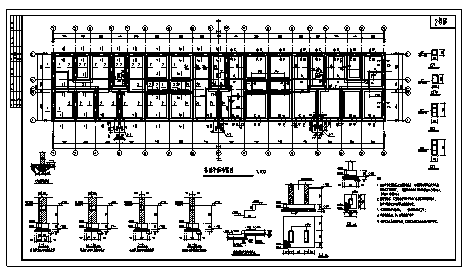 某市六层砖混结构社区居委会拆迁安置楼结构施工cad图(含计算书)_图1