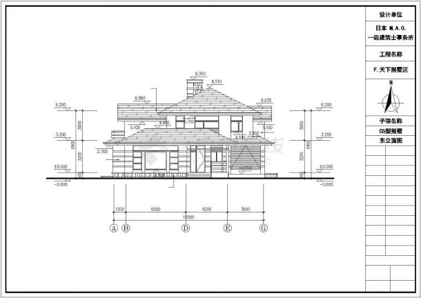 某地区摩洛哥风格住宅别墅建筑设计施工CAD图纸-图一