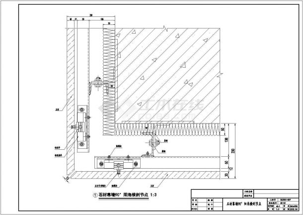 某建筑设计公司设计背栓式石材标准cad详细节点施工图-图一
