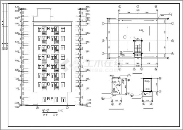 某地区标准农民房建筑设计CAD图纸-图二