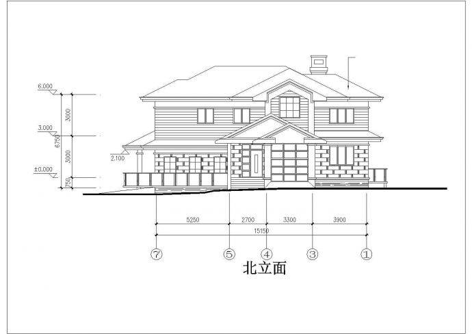 某地区老城区私人多层别墅住宅建筑设计CAD图纸_图1