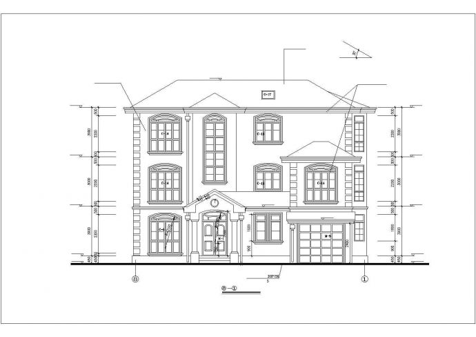 某经济开发区高级私人别墅建筑完整设计CAD图纸_图1