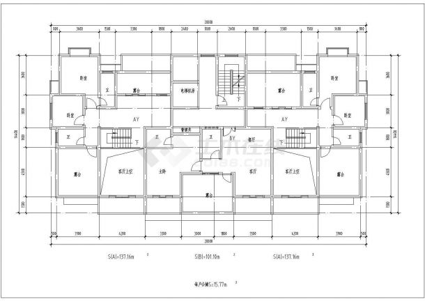 廊坊18层1楼点式住宅详细建筑施工图-图一