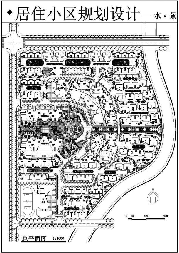 某居住小区CAD详细构造规划设计图-图一