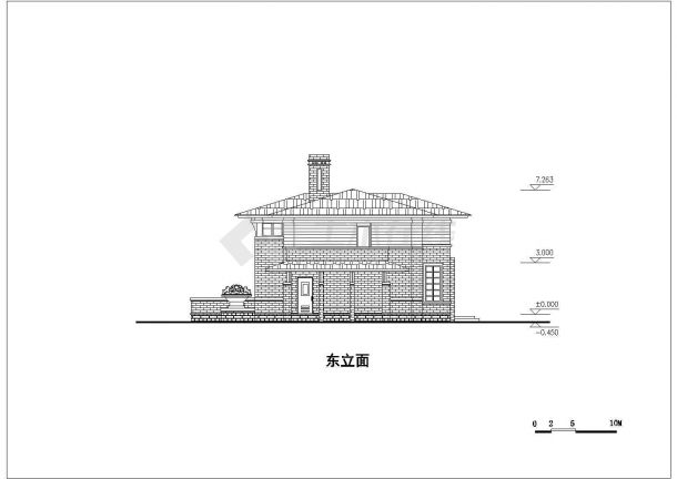 某经济开发区别墅区居住建筑完整设计CAD图纸-图二