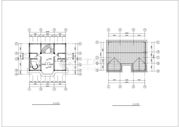 某经济开发区居住别墅建筑方案设计CAD图纸-图一