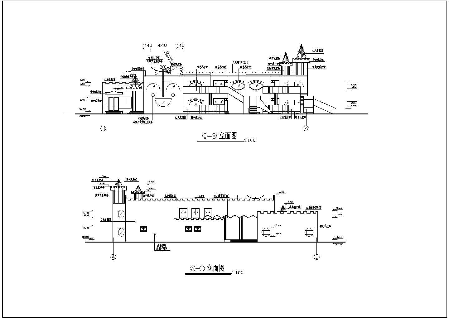 某2层小区幼儿园建筑设计cad施工图