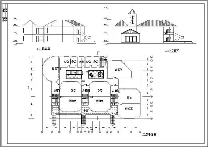 某2层幼儿园建筑方案设计cad施工图纸_图1