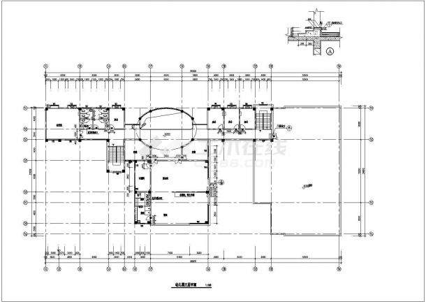 某3层幼儿园建筑全套设计cad施工图-图二