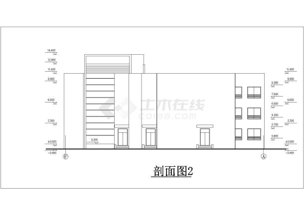 某3层幼儿园建筑平立剖面设计cad施工图-图一