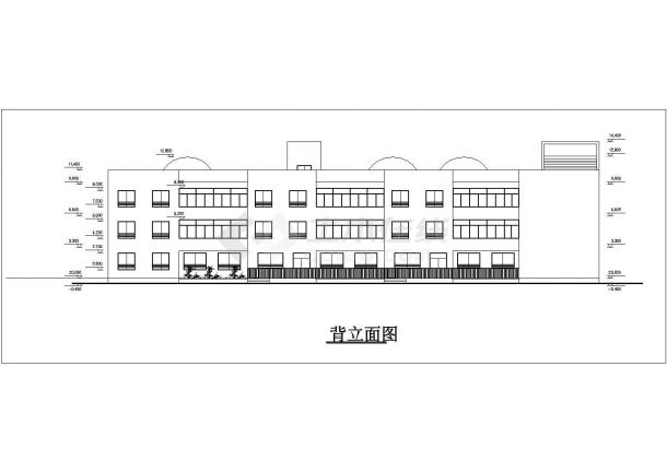 某3层幼儿园建筑平立剖面设计cad施工图-图二