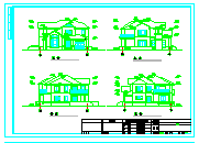 二层独栋别墅cad建筑施工设计图附效果图