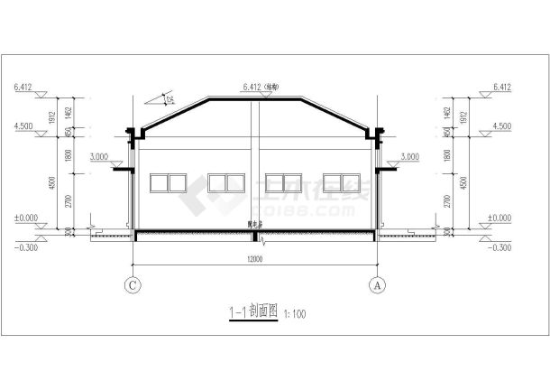 某地配电房建筑设计cad施工图-图二