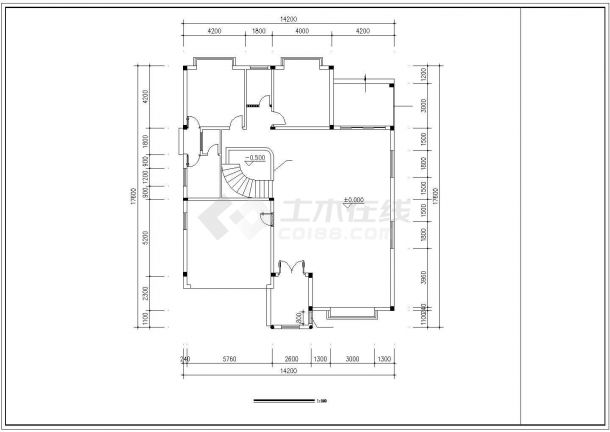 某城市花园别墅中式建筑装修设计施工CAD图纸-图一