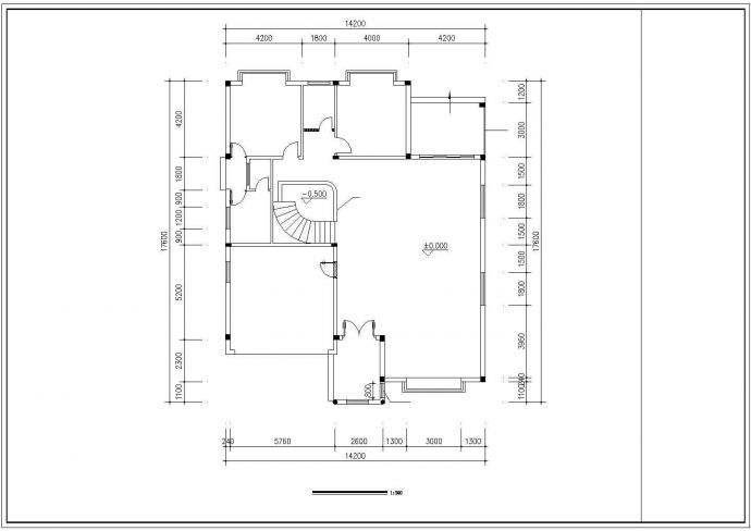 某城市花园别墅中式建筑装修设计施工CAD图纸_图1