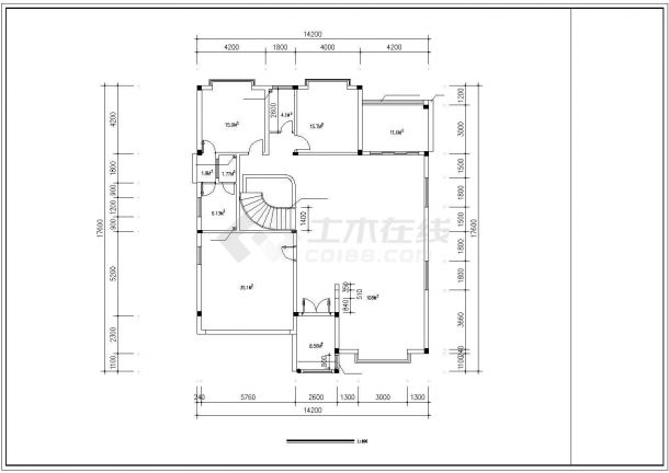 某城市花园别墅中式建筑装修设计施工CAD图纸-图二